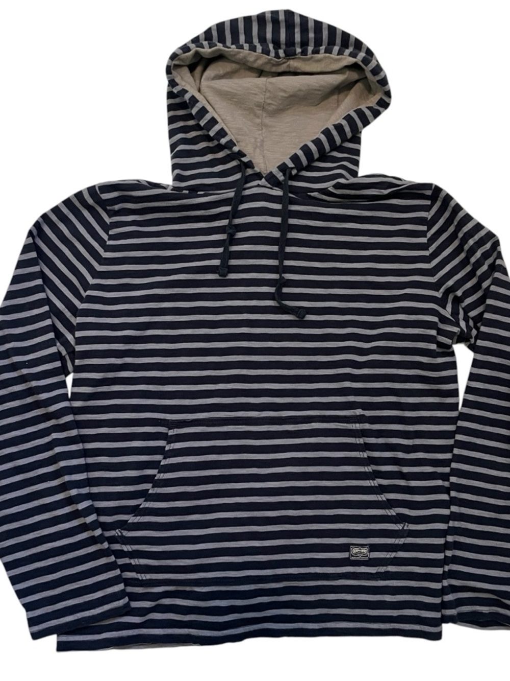 Denim & Supply Ralph Lauren Striped Hoodie XL Blue Gray Cotton Pullover